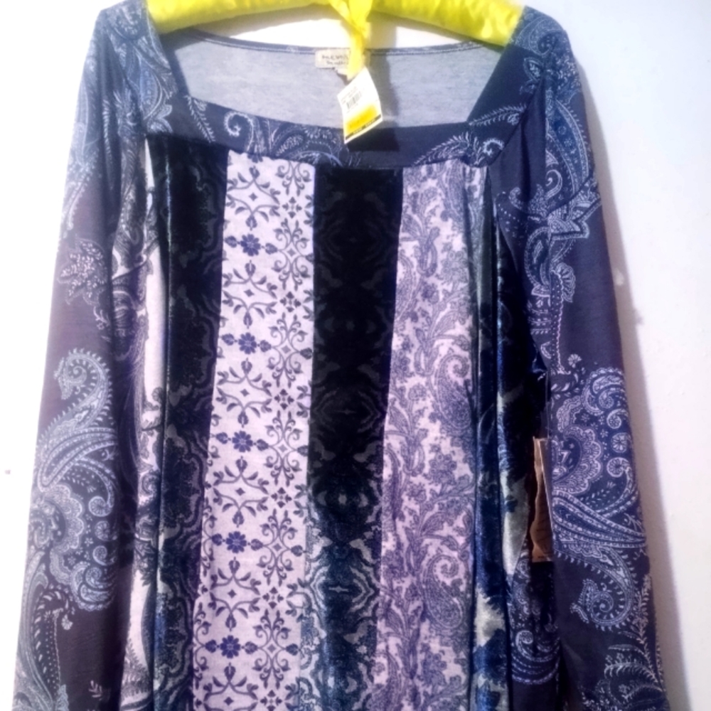 One World Plus Size Paisley Top